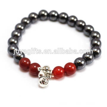 2014 New Arrival 4pcs Natural Carnelian With Magnetic Therapy beads and Calabash Pendant Bracelet